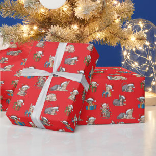 Sphynx-Katzen-Weihnachtsmuster Süßes rotes Geschen Geschenkpapier