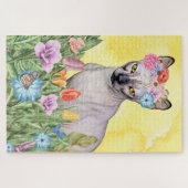 Sphynx-Katzenkatze-Blume Puzzle (Horizontal)