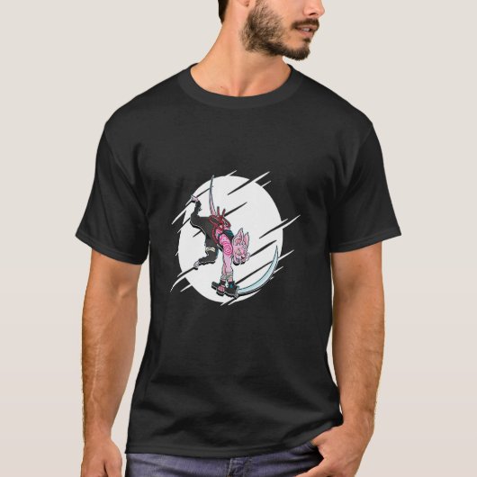 Sphynx-Katzenkrieger Samurai T-Shirt (Vorderseite)