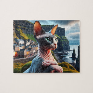 Sphynx-Katzenkunst Klippen von Moher Irland Schön Puzzle