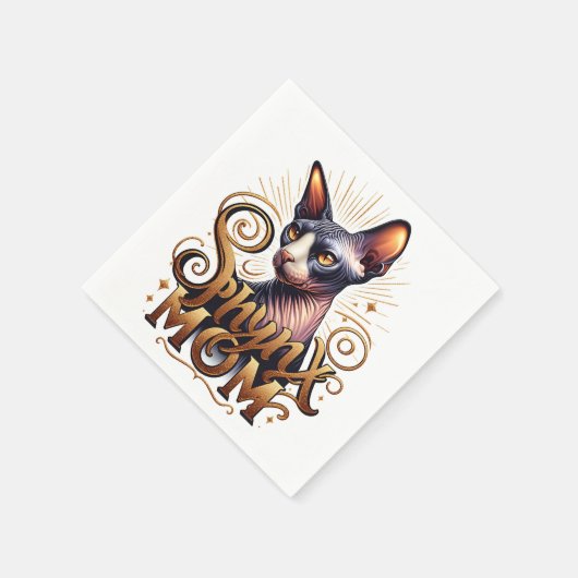 Sphynx-Katzenmutter Muttertagsparty Serviette (Ecke)