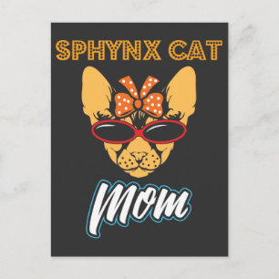 Sphynx-Katzenmutter trägt vintage Bandana Postkarte