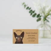 Sphynx Katzenzucht und Ausbildung Visitenkarte (Stehend Vorderseite)