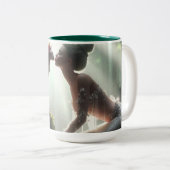 Sphynx Kissing Mermaid Zweifarbige Tasse (VorderseiteRechts)