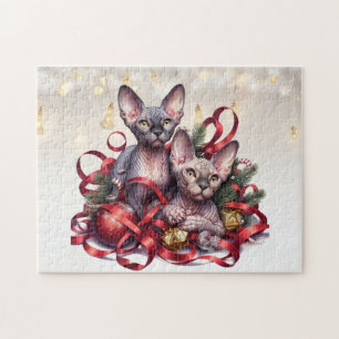 Sphynx Kittens Weihnachten Puzzle
