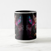 Sphynx Mafia Cat in Neon Noir Style Tasse (Zentrum)