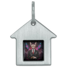 Sphynx-Mafia-Katze im Neon-Noir-Stil Tiermarke