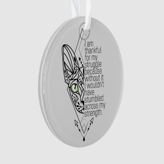 😻 Sphynx mit Weisheit, benutzerdefiniertem Text Ornament (Vorderseite)