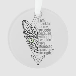 😻 Sphynx mit Weisheit, benutzerdefiniertem Text Ornament