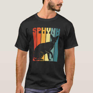 Sphynx Retro Vintage Haarlose Kahle Katze T-Shirt