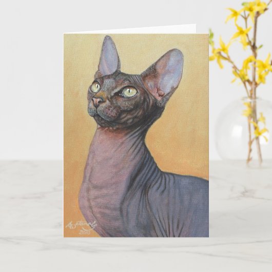 Sphynx Sphinx Katzen Electra Karte (Gelbe Blume)