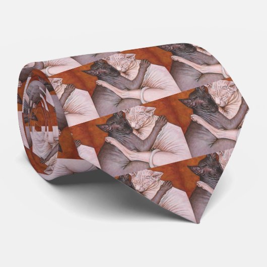 Sphynx Sphinx-Katzen-Katzen-Nickerchen-Zeit Krawatte (Gerollt)