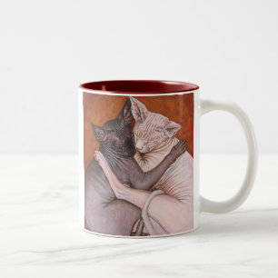 Sphynx Sphinx-Katzen-Katzen-Nickerchen-Zeit-Tasse Zweifarbige Tasse