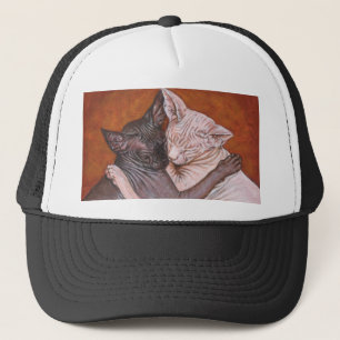 Sphynx Sphinx-Katzen-Katzen-Nickerchen-Zeit Truckerkappe