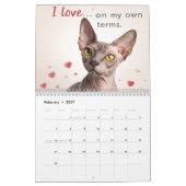 Sphynx spricht: Bearbeitbare monatliche Katzenhumo Kalender (Feb 2027)