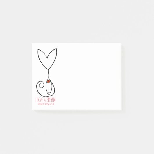 Sphynx Tais Liebe Engels-I ein Sphynx Post-it Klebezettel (Vorderseite)