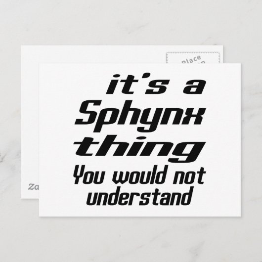 Sphynx Thing Designs Postkarte (Vorne/Hinten)