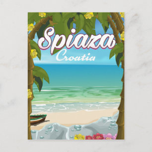 Spiaza Croatia Strandurlaub Poster Postkarte