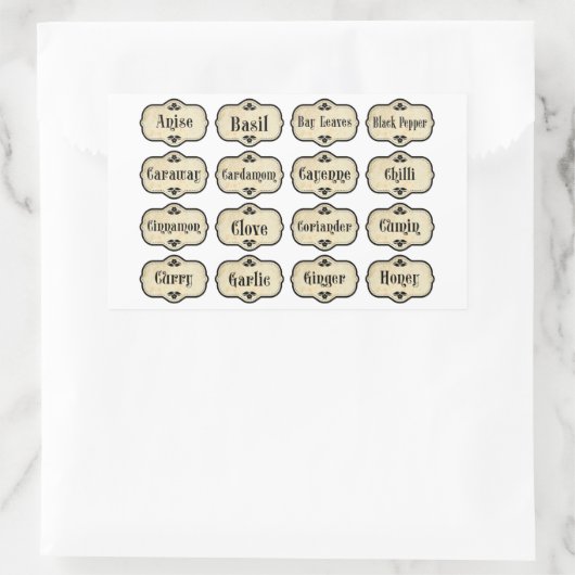 Spice Jar Labels Set Sticker (Tasche)