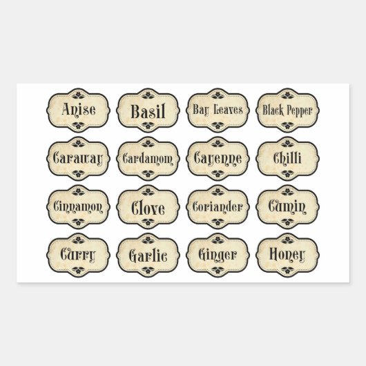 Spice Jar Labels Set Sticker (Vorderseite)