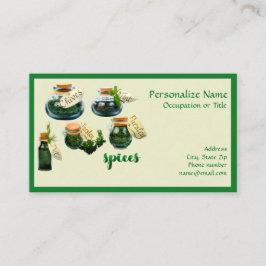 Spice Jars für die Kitchen Cook Business Card Visitenkarte