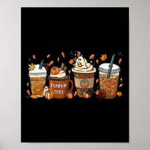 Spice Latte Fall Kaffee Pumpkin Gewürz Erntedank Poster