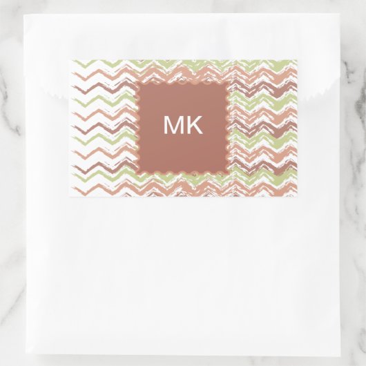 Spice Scribble Zickzack ZigZag Rechteckiger Aufkleber (Tasche)