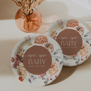 "Spice Spice Baby" Herbst-Kürbis-Baby-Party Pappteller