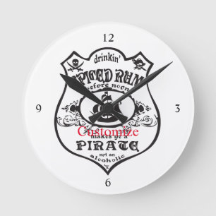 Spiced Rum Pirate Drink Thunder_Cove   Runde Wanduhr