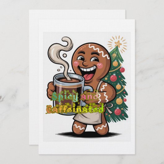 Spicy and Caffeinated Einladung (Vorne/Hinten)