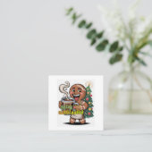 Spicy and Caffeinated Quadratische Visitenkarte (Stehend Vorderseite)