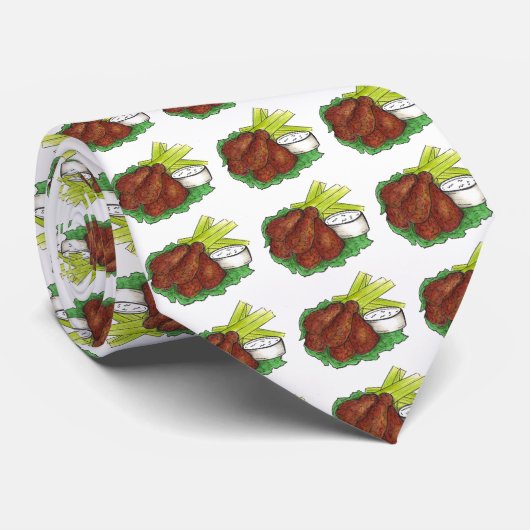 Spicy Buffalo Chicken Hot Wings Bleu Cheese Celery Krawatte (Gerollt)