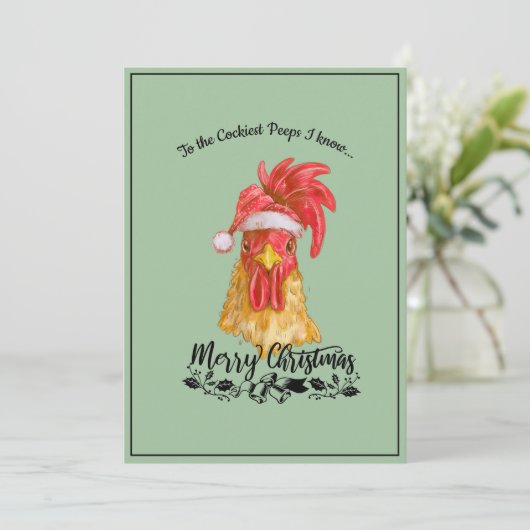 Spicy Chicken Funny Frohe Weihnachten (Stehend Vorderseite)