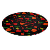 Spicy Chili Pepper Pattern Personalized Glass Schneidebrett (Ecke)