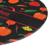 Spicy Chili Pepper Pattern Personalized Glass Schneidebrett (Ecke)