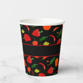 Spicy Chili Pepper Pattern Personalized Party Pappbecher (Rückseite)