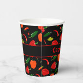 Spicy Chili Pepper Pattern Personalized Party Pappbecher (Rechts)
