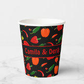 Spicy Chili Pepper Pattern Personalized Party Pappbecher (Vorderseite)