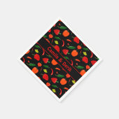 Spicy Chili Pepper Pattern Personalized Party Serviette (Ecke)