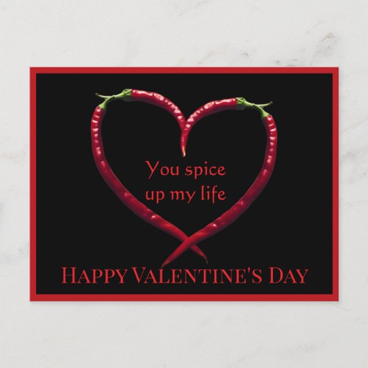 Spicy Chili Pfeffer Valentinstag Postkarte (Vorderseite)