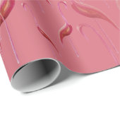 Spicy Elegant Flamingo Coral Pink Geschenkpapier (Rolleneckpunkt)