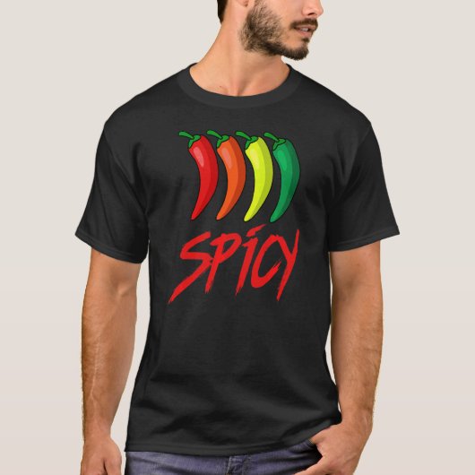 Spicy Fun Hot Chili Sauce Paprikaschoten scharfe L T-Shirt (Vorderseite)