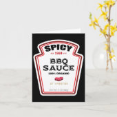 Spicy Grillen Sauce Flaschenetikett Funny Hallowee Karte (Gelbe Blume)