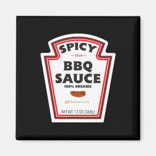 Spicy Grillen Sauce Flaschenetikett Funny Hallowee Magnet