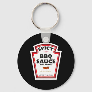 Spicy Grillen Sauce Flaschenetikett Funny Hallowee Schlüsselanhänger