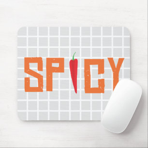 "SPICY" Heiße Pfeffer-Typografie-Gitter-Mauspad Mousepad