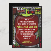 SPICY HOT CHILI PEPPER Party Einladung Einladung (Vorne/Hinten)