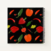 Spicy Hot Paprikaschoten Black Square Notebook Notizblock (Rückseite)