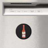 Spicy Hot Sauce Cat Sombrero Spaß auf schwarz Magnet (In Situ (Geschirrspüler))
