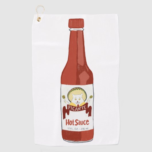 Spicy Hot Sauce Salsa Picante Cat Maracas Golfhandtuch (Vorderseite)